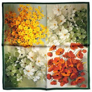 NWT Genuine 100% Mulberry Silk Satin Scarf 20"x20" Small Square Shawl 5481